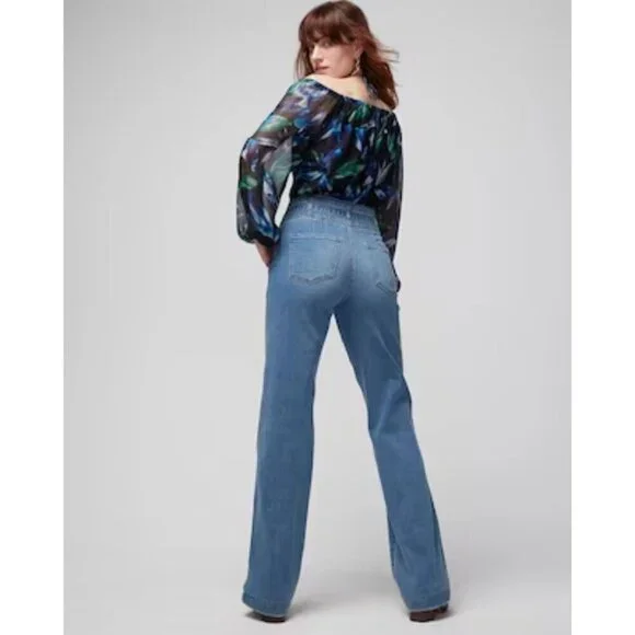 White House Black Market Women's Extra High Rise Denim™ Utility Trouser Jeans - Picture 5 of 12